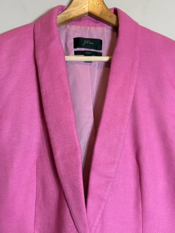 J. Crew Parke Blazer in Stretch Linen Women's 8 Vivid Fuchsia Career Preppy Chic - Image 6