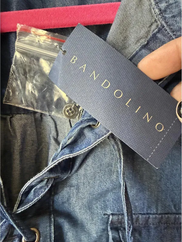 NWT’s Bandolino XL Denim Shirt with Lace-Up Front - Image 5
