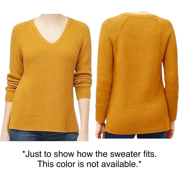 J Crew Cotton V-Neck Vented Hem Tunic Sweater AV009 Light Blue Size Medium - Image 15
