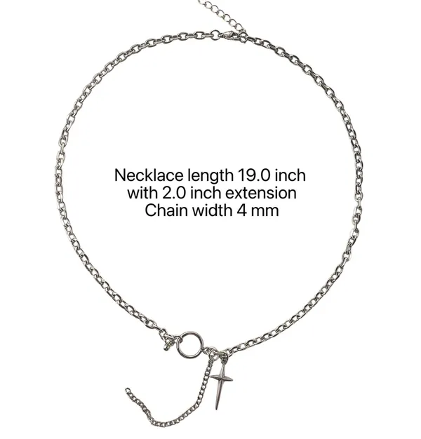 Cross Pendant Necklace for Men Women Streetwear Hip Hop Punk Unisex Necklace - Image 5