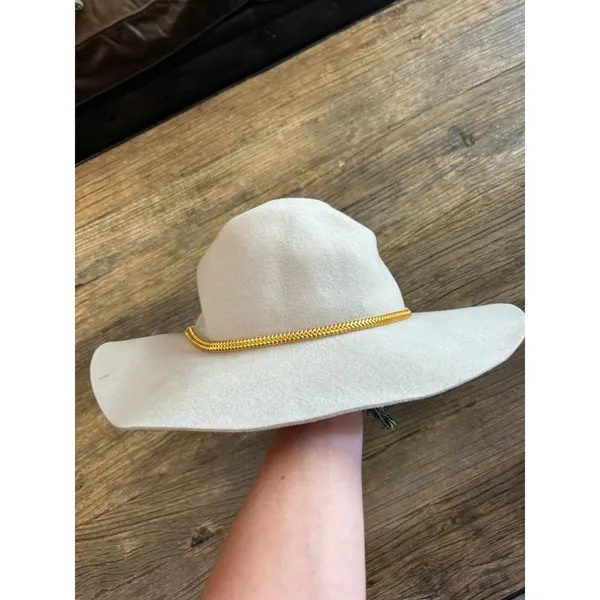 Hat Attack Glam Hat Beige & Chain Womens Size OS - Image 9