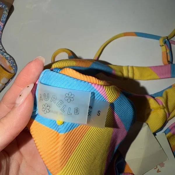 Aurielle Multicolor Striped Bikini Blue - Image 2