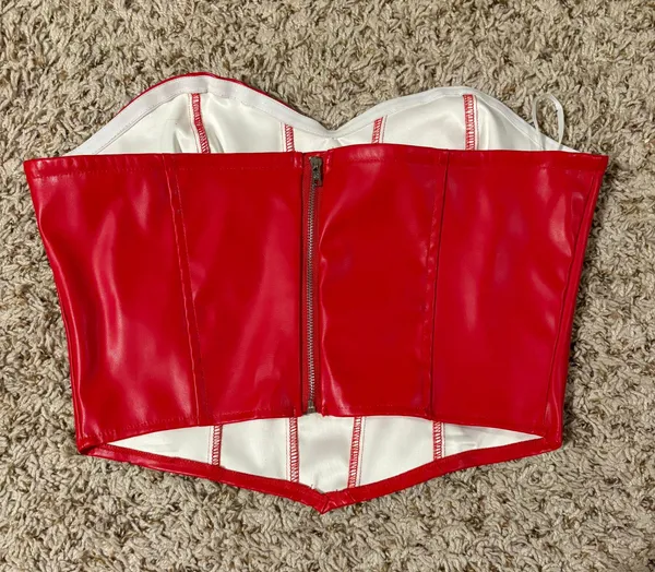SheIn Red faux leather corset - Image 2