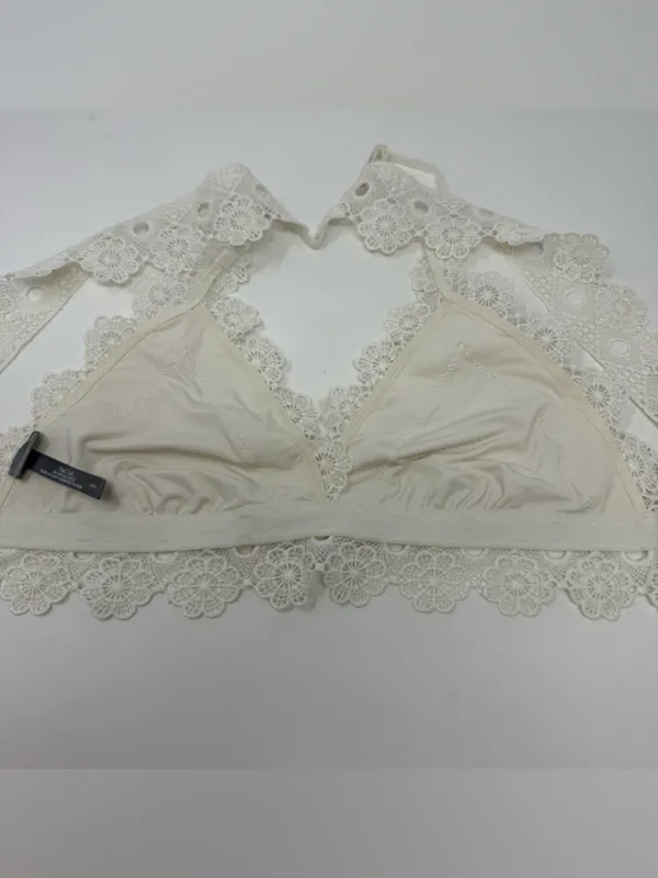 Aerie White Floral Lace Racerback Bralette Small Romantic Bridal Bachelorette - Image 7