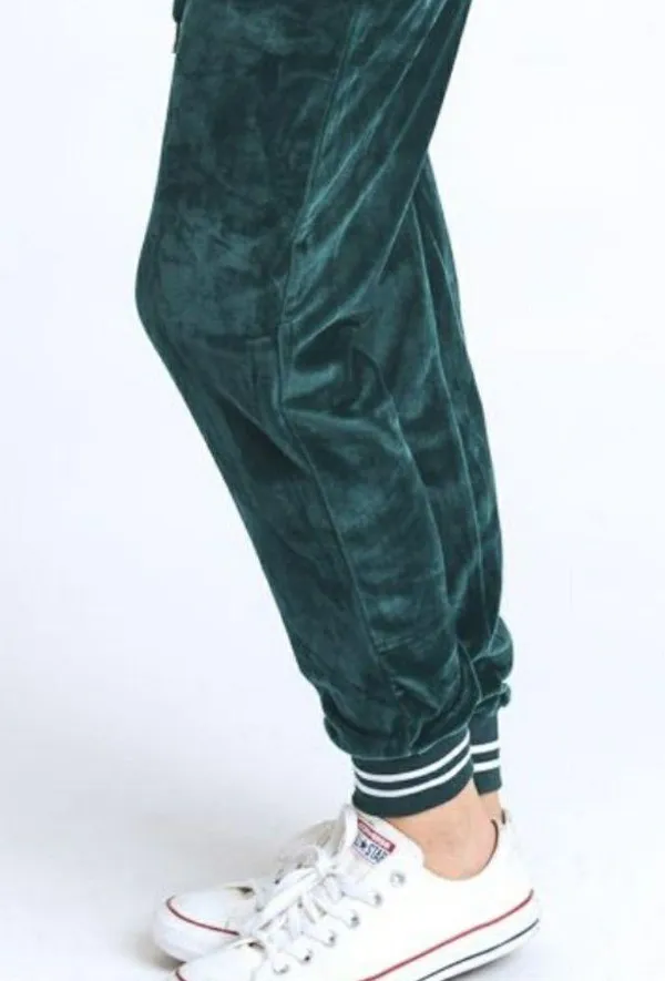 Betty velour jogger drawstring pants Teal Blue - Image 6