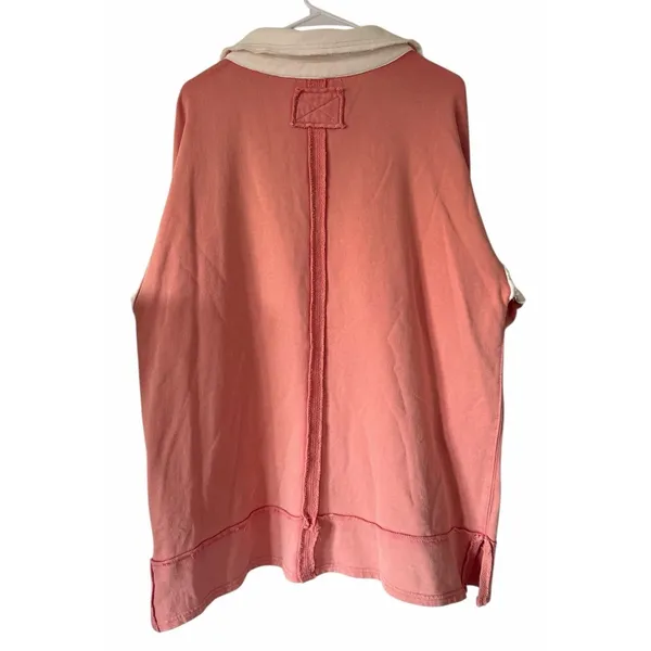 Free People We The Free Clean‎ Prep Polo Pink/Rose Women's Size Medium - Image 2