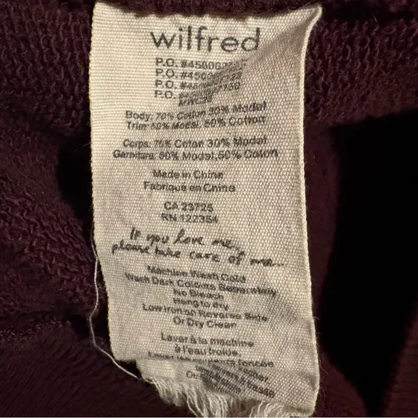 Aritzia Wilfred Diderot Cocoon Cardigan Sweater Women's XS Burgundy Open Front‎ - Image 5