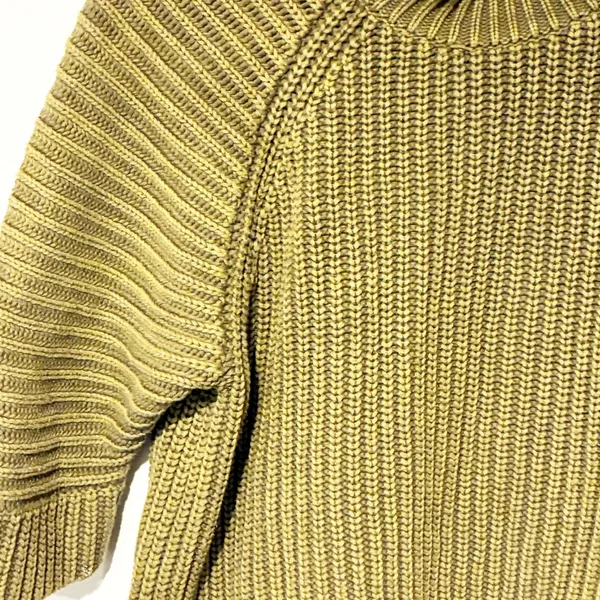 Anthropologie Maeve Mackenzie Green‎ Chunky Knit 3/4 Sleeve Sweater Size XS - Image 3