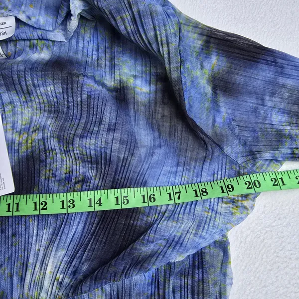 & Other Stories NWT Blue Tie Dye Pleated Mesh Midi Dress Stockholm Atelier‎ M - Image 10