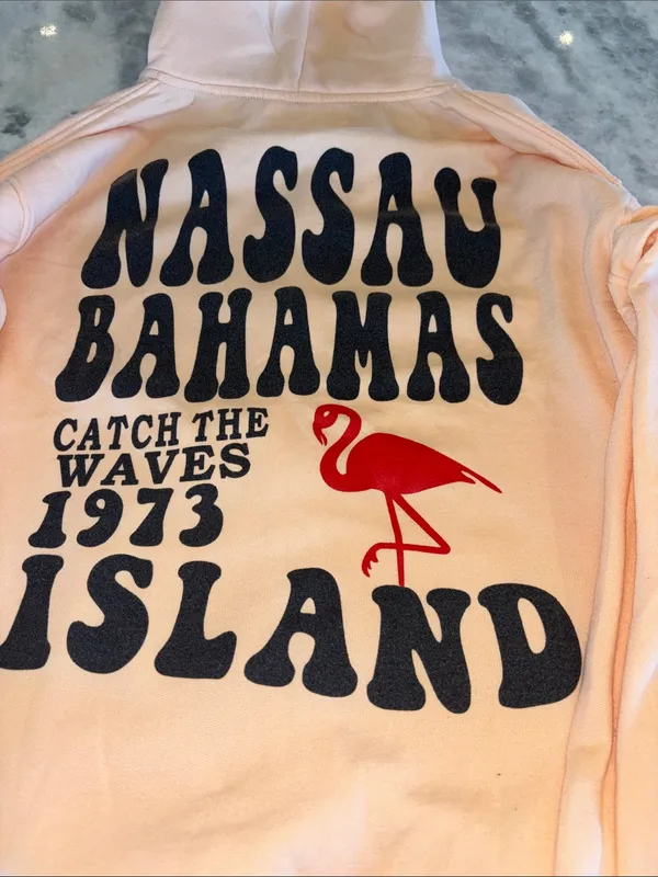 Nassau Bahamas Pink Zip-Up Hoodie - Image 5