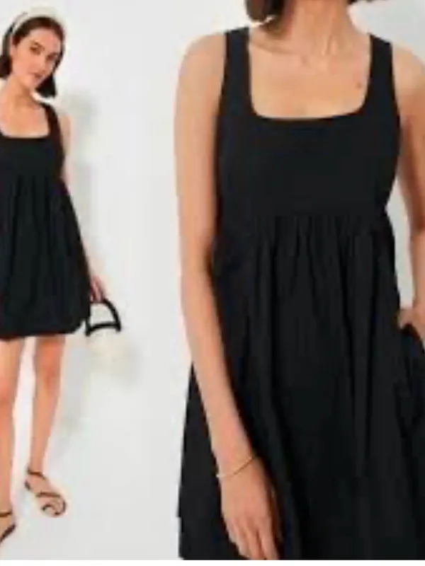 Tuckernuck Pomander Place Black Porto Square Neck Mini Dress Sz S - Image 3