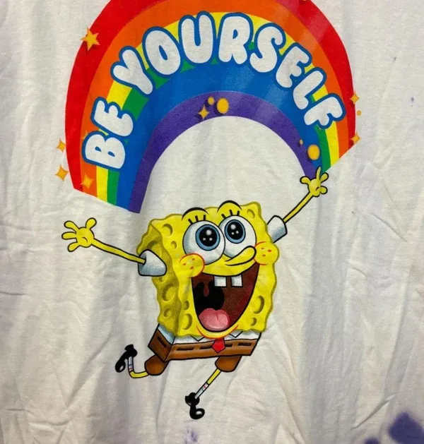 Sponge Bob Be Yourself Tie Dye Tshirt size 1X  - Image 2