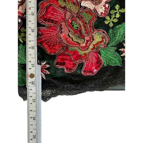 Red Lady Women Floral Lace Embroidery Mini Dress Size S Asian Tea Party Cocktail - Image 8