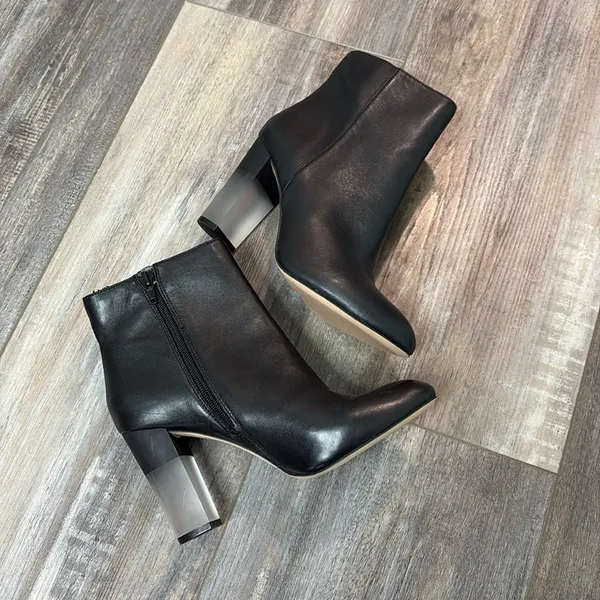 Enzo Angiolini Hadie Leather Block Heel Booties 7.5 - Image 2