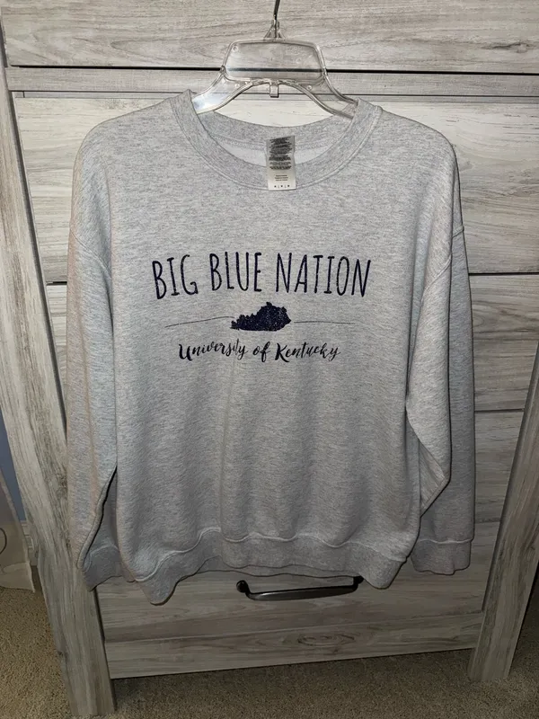 Grey Gildan Big Blue Nation Crewneck - Image 2