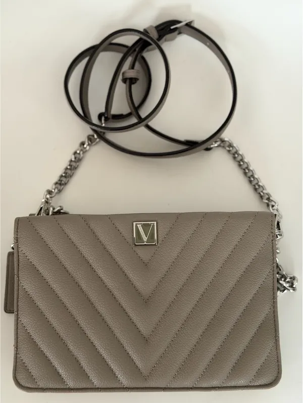 Victoria Secret gray quilted crossbody bag - Image 2
