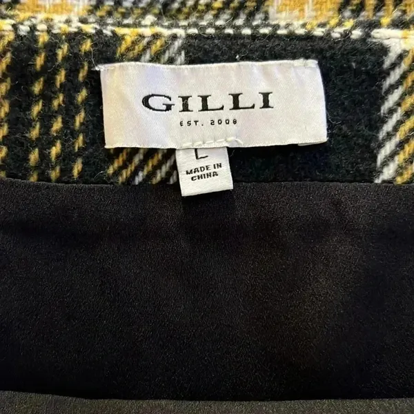 Gilli Plaid Mini Skirt K1 Yellow Size L - Image 3
