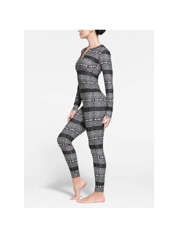 Skims Fair Isle Henley onesie large - Image 5