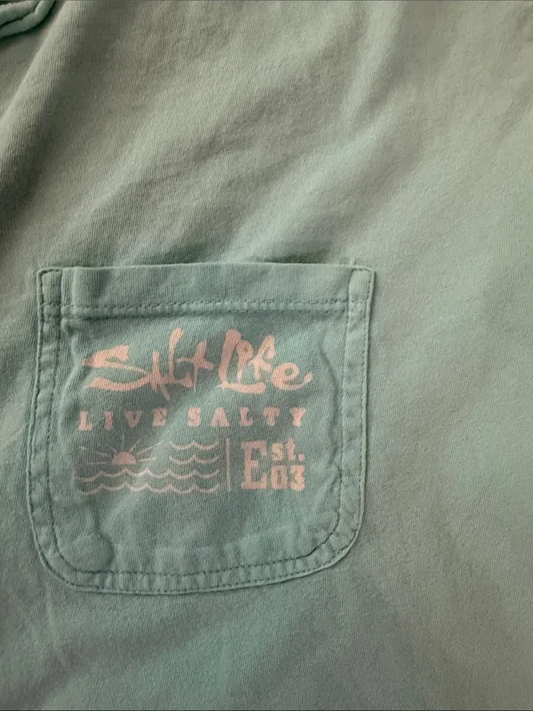 Salt Life Seafoam Green Pocket Tee - Image 2