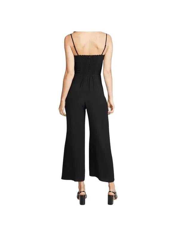 Reformation Gilda Jumpsuit Black Sleeveless Wide Leg 6 - Image 3