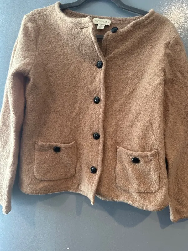 Appleseeds Women's Size M 100% Wool Button Front Cardigan Cozy Sweater y2k vtg - Image 4