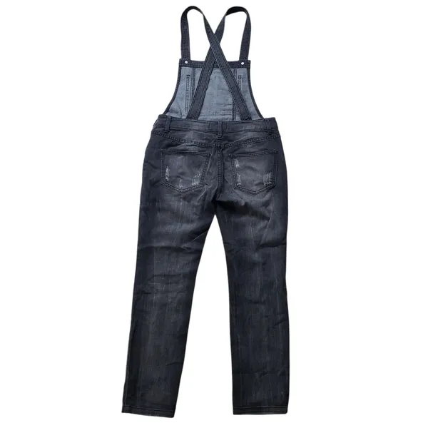 Free People Denim Overalls Womens 26 Black Gray Jumpsuit Coveralls Straight Leg - Image 7