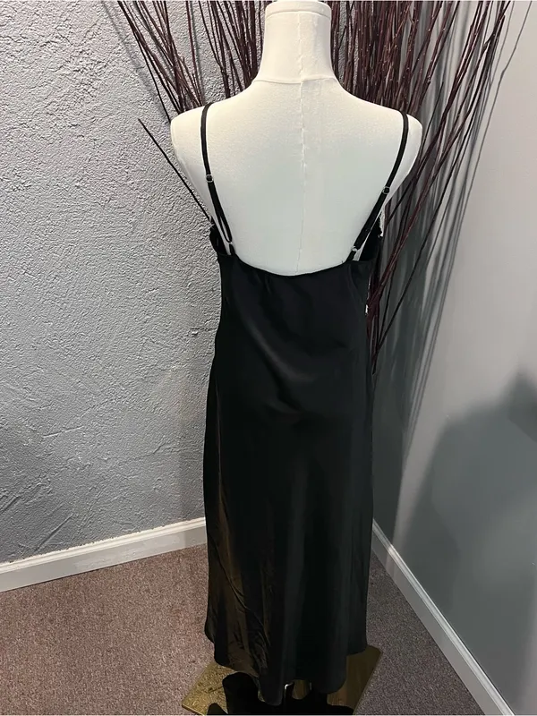 🌺Nwt Wild Fable Black Satin And Lace Maxi Slip Dress Size Medium🌺 - Image 4