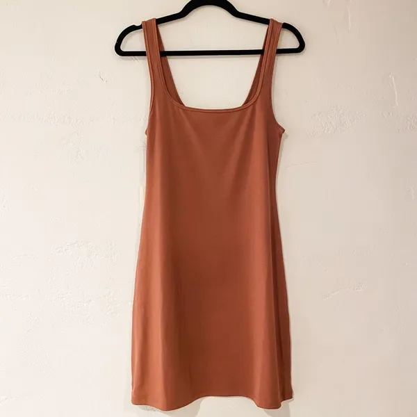 NEW Wilfred Trance Mini Dress in Mocha Sorbet Brown Size Medium - Image 2