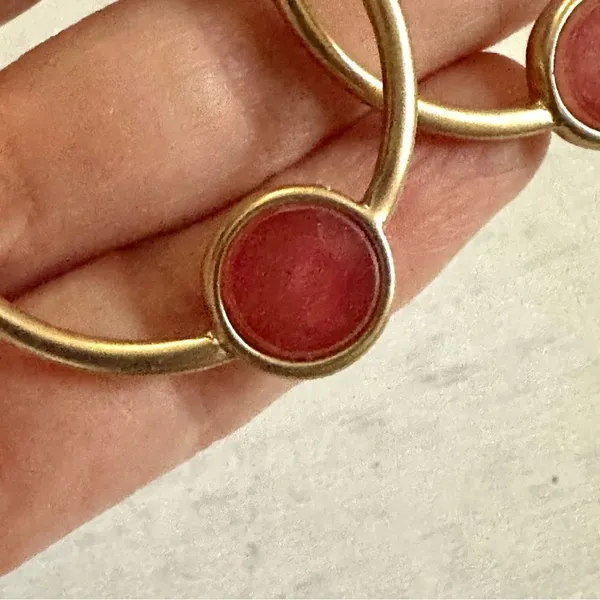 Chico’s Brooklyn gold tone and red earrings - Image 7
