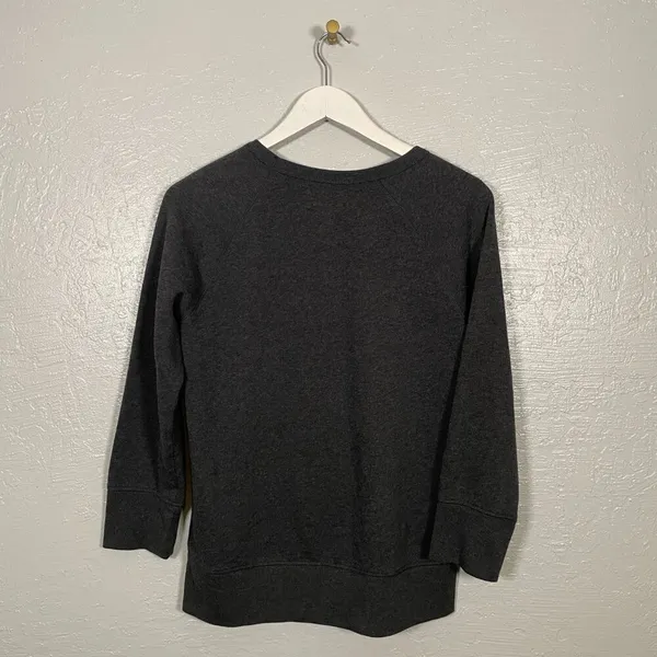 Denim & Supply Ralph Lauren Women L Gray Sweatshirt Velvet Embroidery Preppy - Image 7