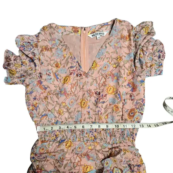 Walter Baker‎ Mars Floral Ruched Mini Dress Size: 4 - Image 6