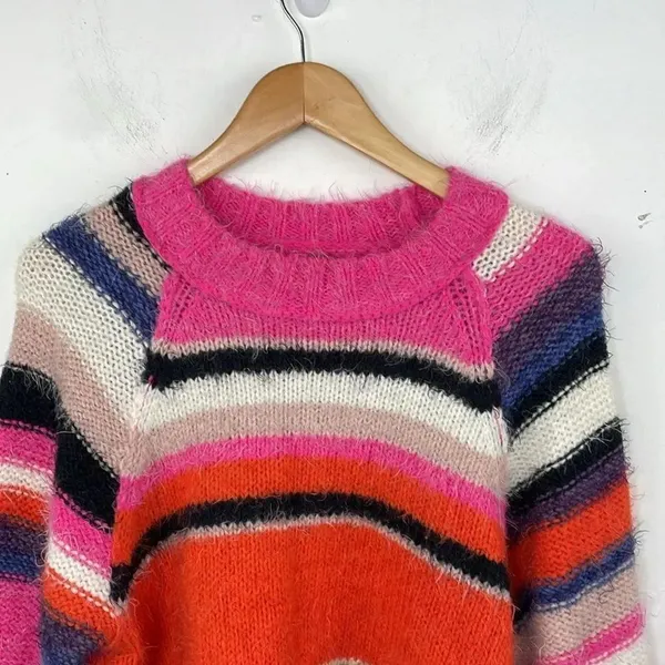 Free People Snowbird Sweater Multicolored Stripes size XS - Image 2