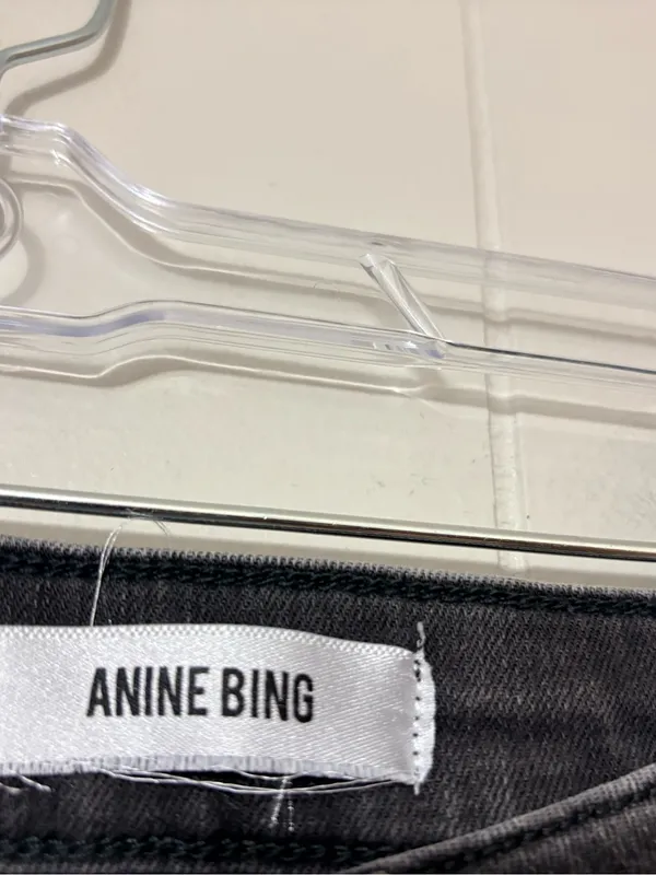 Anine Bing Low Rise Skinny Jeans Faded Black Size 24 - Image 4