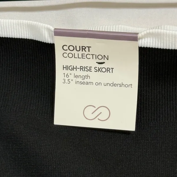 CALIA Court Collection XXL High-Rise Ribbed Mini Pleated Tennis‎ Skort Black NEW - Image 4