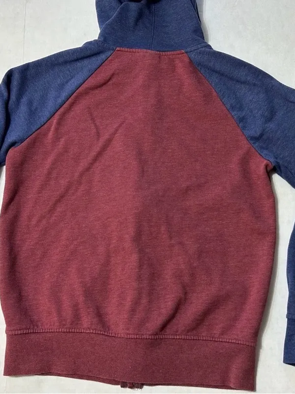 DC Comics Superman Full Zip Hoodie Mens Small Colorblock Camo Logo Raglan - Image 9