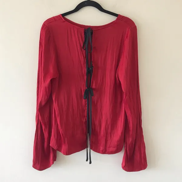 Free People Arabella Open Ribbon Tie Back Blouse, NWT - Image 8