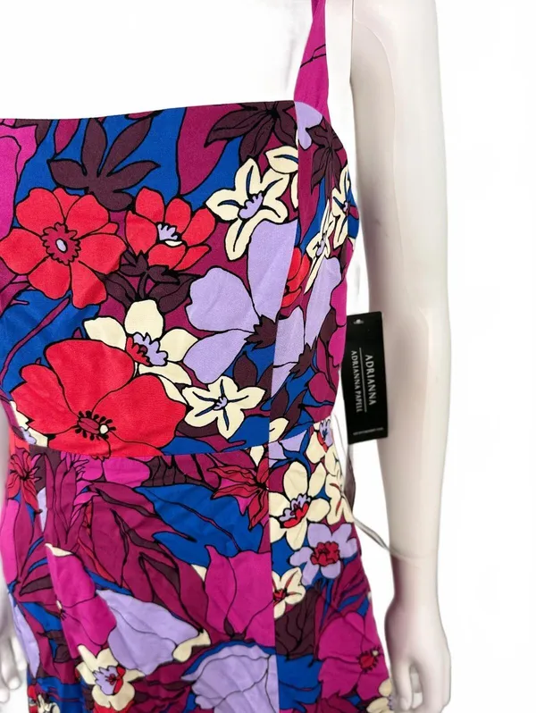 Adrianna Papell Berry Multi Printed Midi Dress - Image 2
