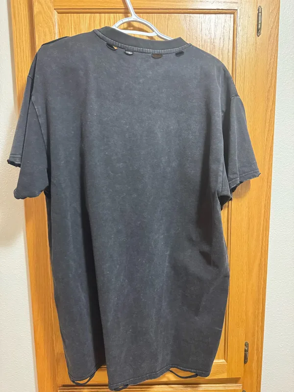 Distressed Howdy T Shirt Black - Image 3