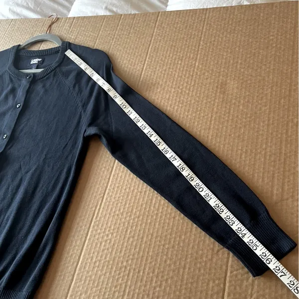 NEW Land’s End Classic Cardigan sweater, navy blue, size S, relaxed fit - Image 5