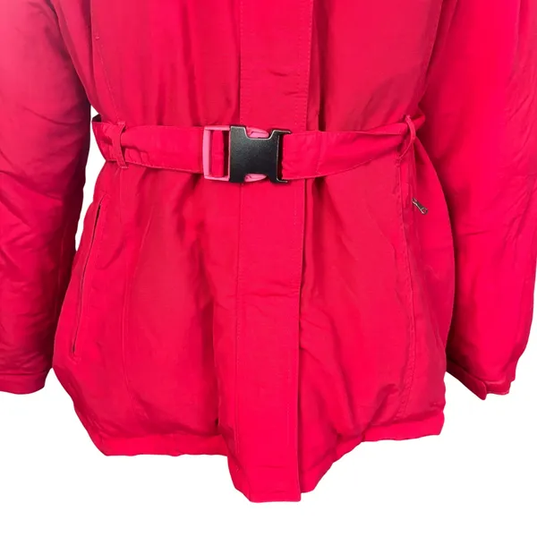 The North Face VTG y2k 800 Fill Down Snorkel Parka Sz XL?Red Faux Fur Belt - Image 3