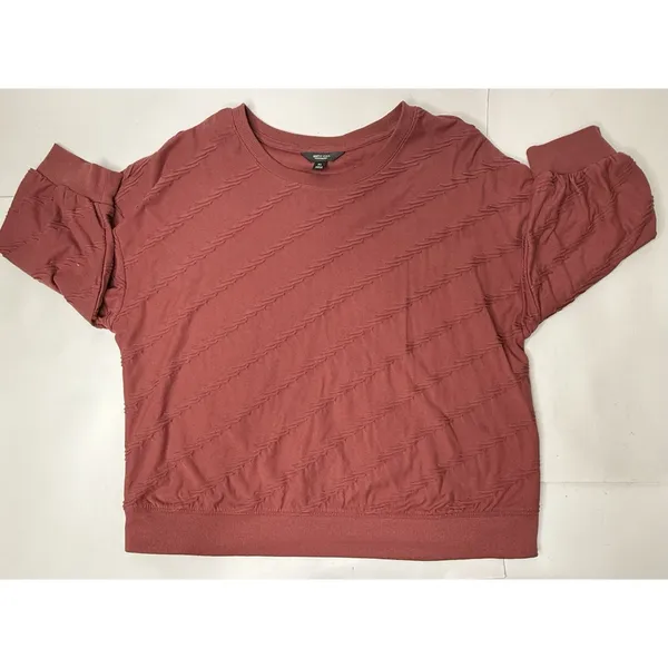 Simply Vera Top Women's Size XL Velvet Mauve Textured Career Sweatshirt‎ Comfort - Image 11