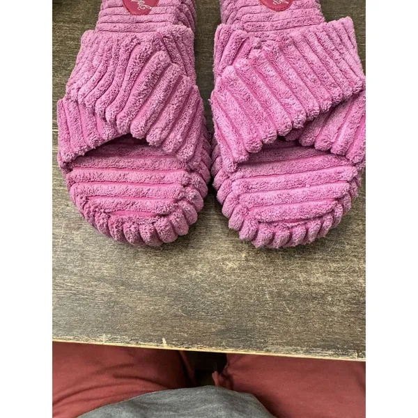 NWOB Free People Two Days in Ibiza Terry‎ Platfrom Slide Sandals Orchid size 9.5 - Image 4