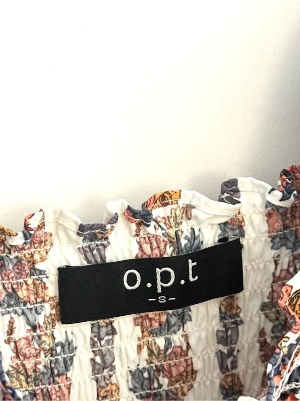 OPT Daphne Smocked Dress Small White - Image 7