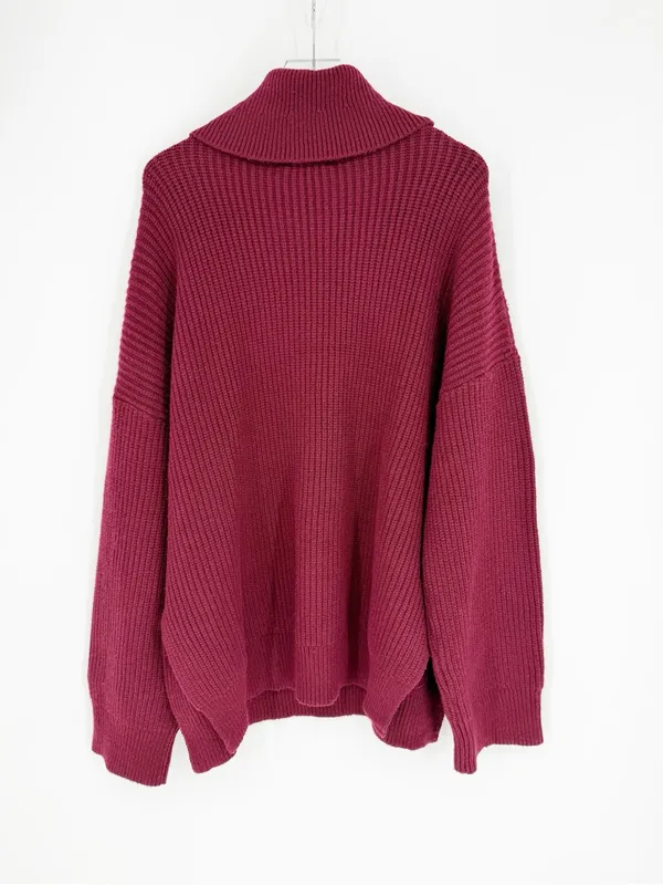 All the Ways Delta Chunky Knit Turtleneck Tunic Sweater M - Image 3