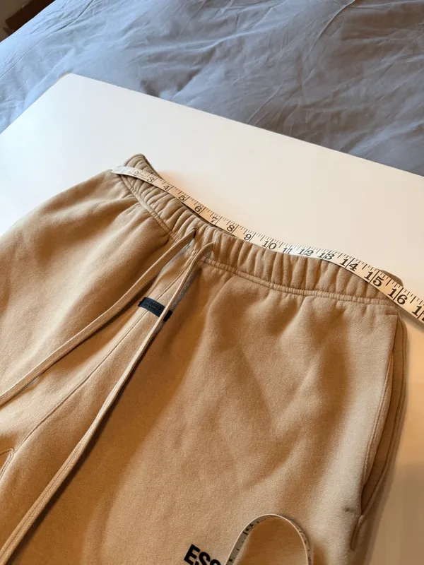 Fear of God Essential fleece Sweatpants color beige, straight leg size M Unisex - Image 3