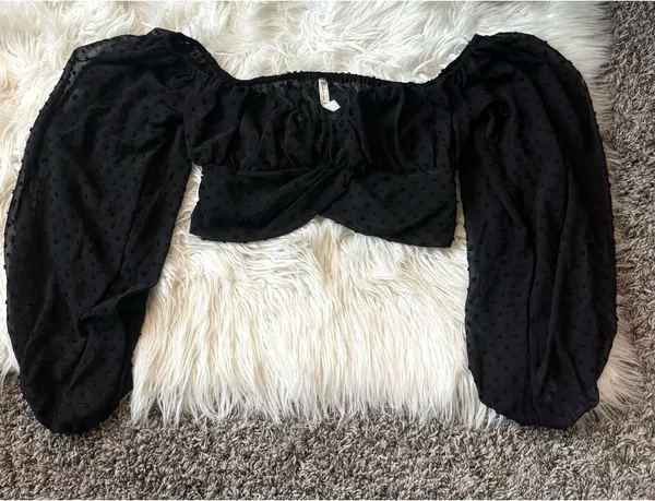 Lucy in the Sky Long Sleeve Black top - Image 2