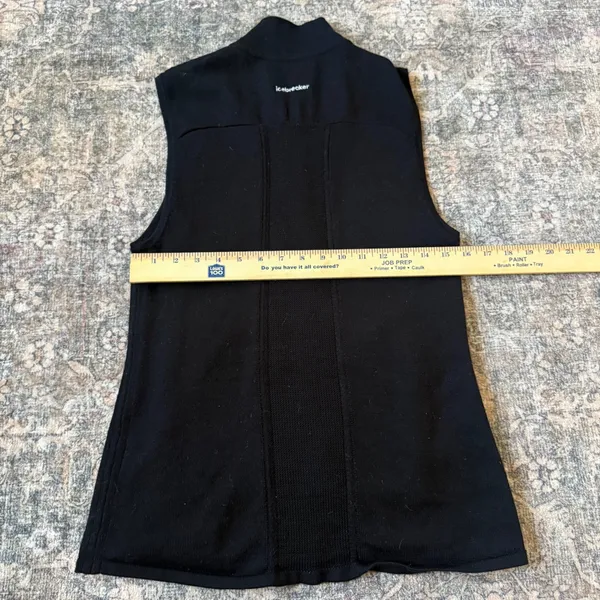 Icebreaker Women ZoneKnit Black Merino Wool Quilted Full Zip Vest Small - Image 3