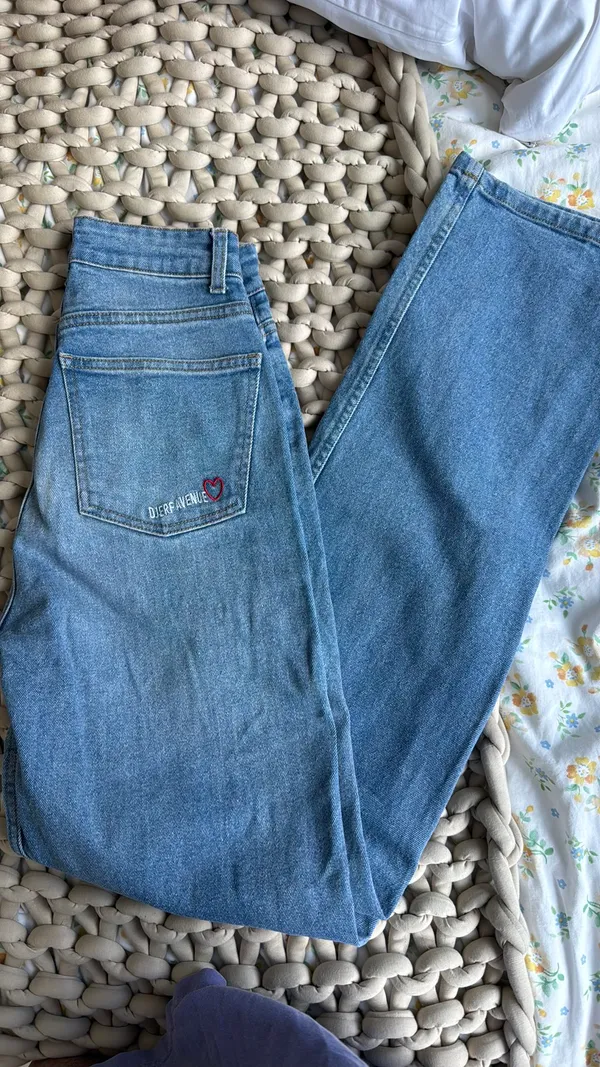 Djerf Avenue Mid Straight Jeans Blue - Image 4