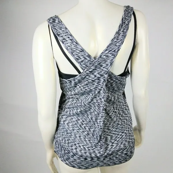 Reebok Large Yoga Black Gray Tank Top - Image 3