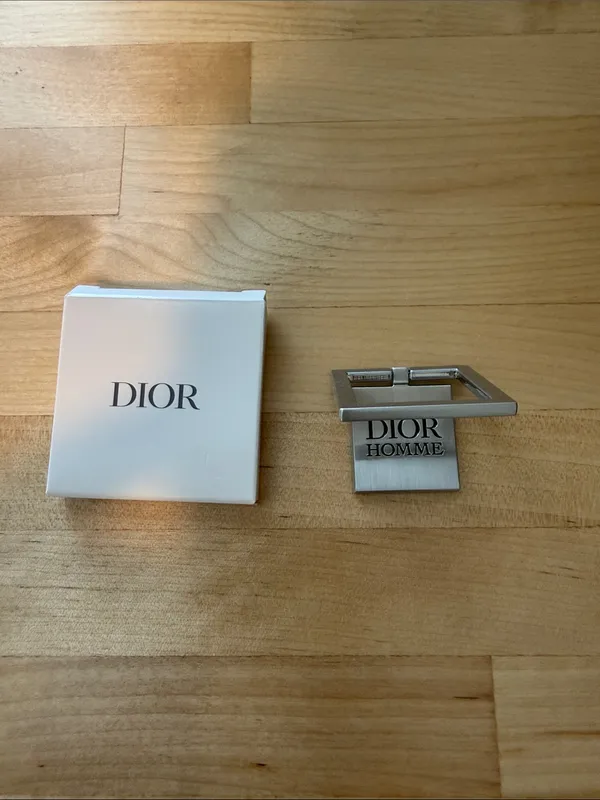Christian Dior Homme Silver Cell Phone Ring Holder NIB Luxury Designer Tech Accessory - Image 3